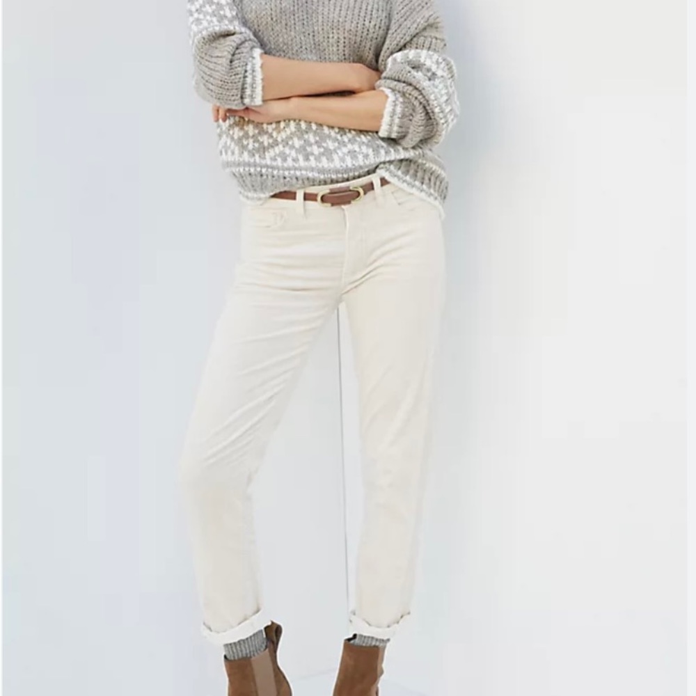 Anthropologie Off White Boyfriend Corduroy Pants